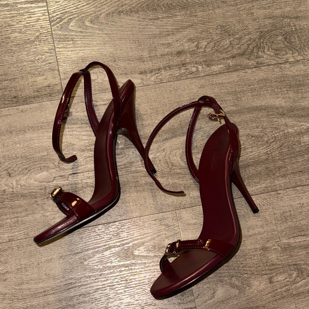 Steve Madden ‘Foxx’ Burgundy Patent Strappy Heels Size 9.5